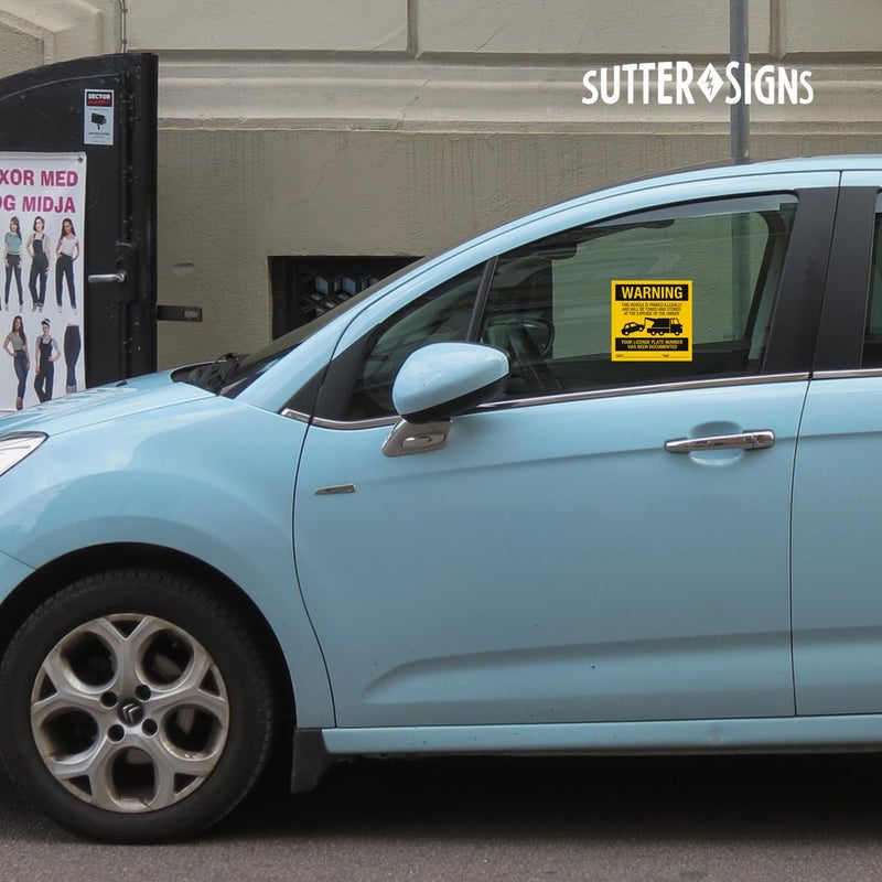 Sutter Signs Illegally Parked Warning Stickers (Pack of 25) | Tow Away Warning Sign for Illegal Car Vehicle Parking Violation - Image 4